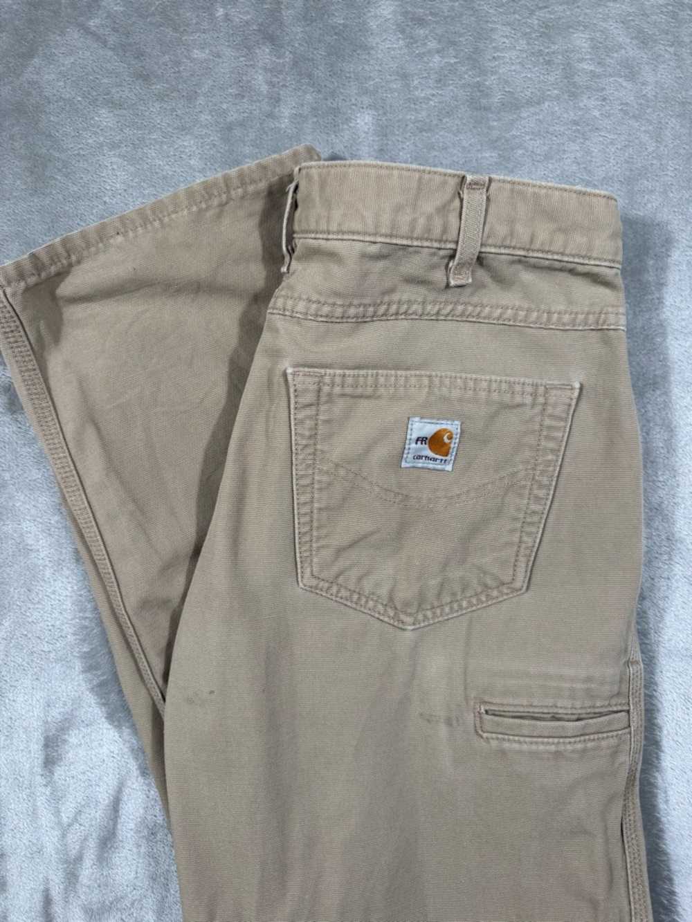 Carhartt Mens 32x32 Canvas Fire Resistant FR Original Fit Cat 2 FRB159-GKH Khaki